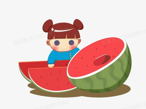 吃瓜动画照片图片大全